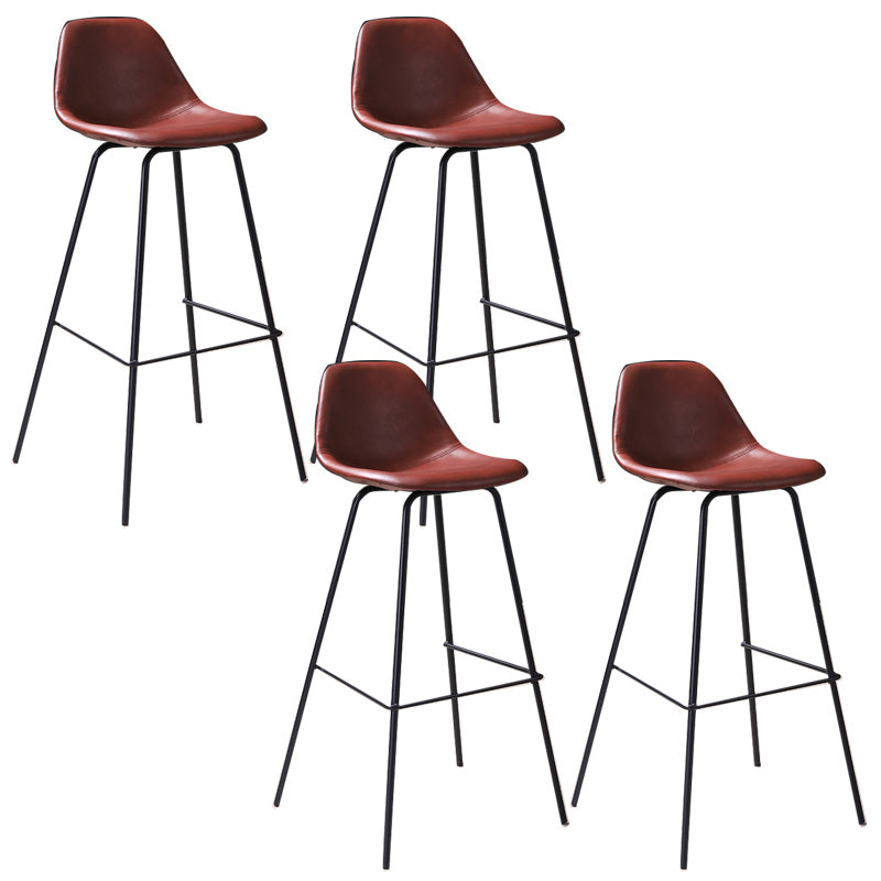 Contemporary Style Bar-stool Bucket Bar Stool with Metal Legs for Home