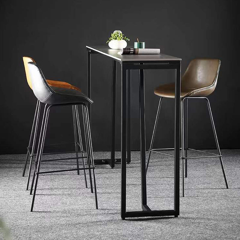 Contemporary Style Bar-stool Bucket Bar Stool with Metal Legs for Home