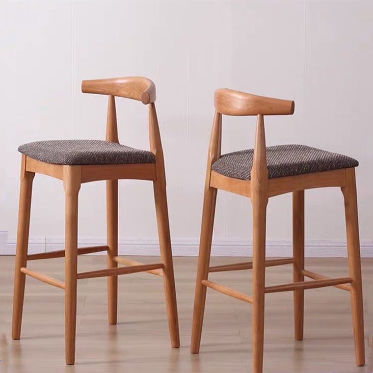 Modern Style Bar-stool Wooden Bar Stool with Wood Legs for Home