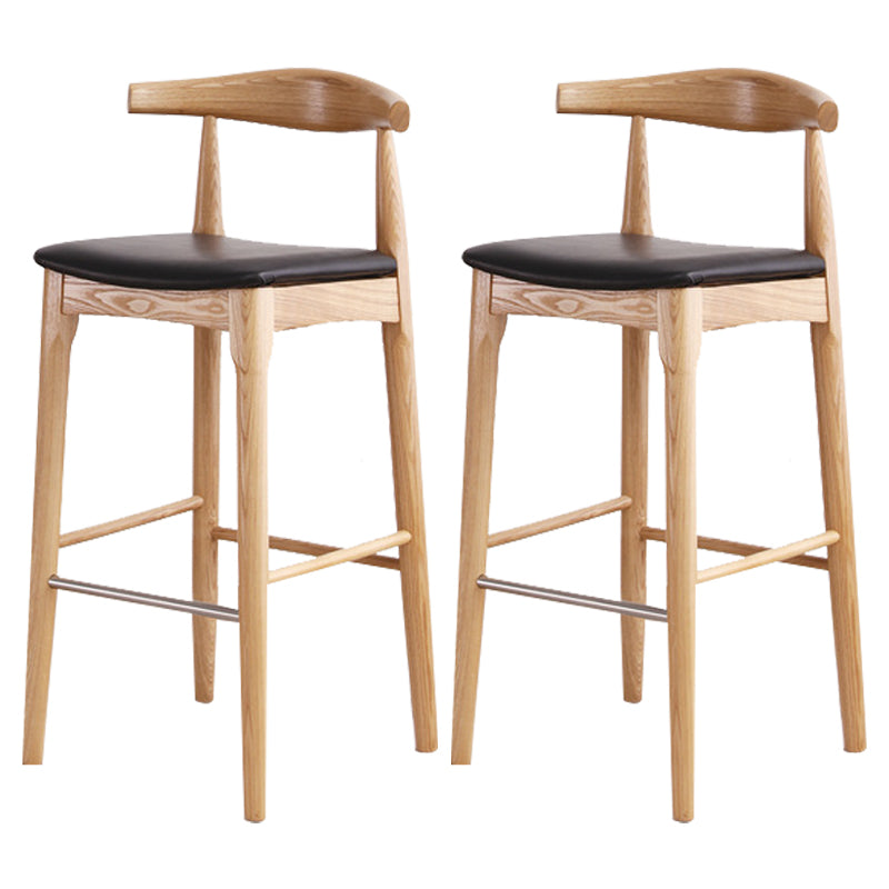Modern Style Bar-stool Wooden Bar Stool with Wood Legs for Home