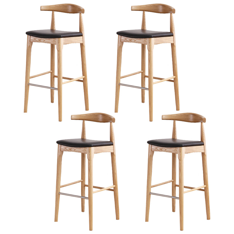 Modern Style Bar-stool Wooden Bar Stool with Wood Legs for Home