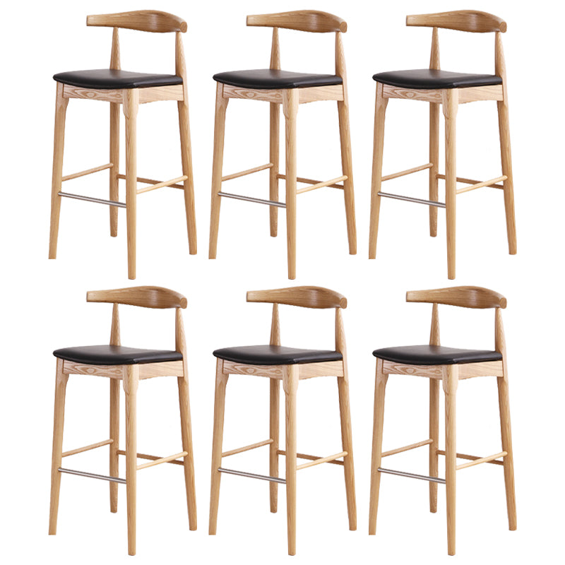 Modern Style Bar-stool Wooden Bar Stool with Wood Legs for Home