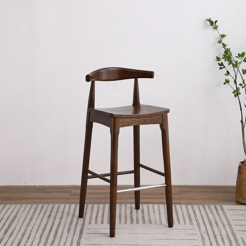 Modern Style Bar-stool Wooden Bar Stool with Wood Legs for Home