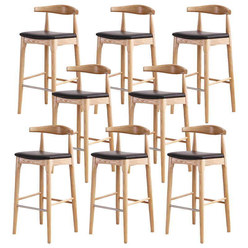 Modern Style Bar-stool Wooden Bar Stool with Wood Legs for Home