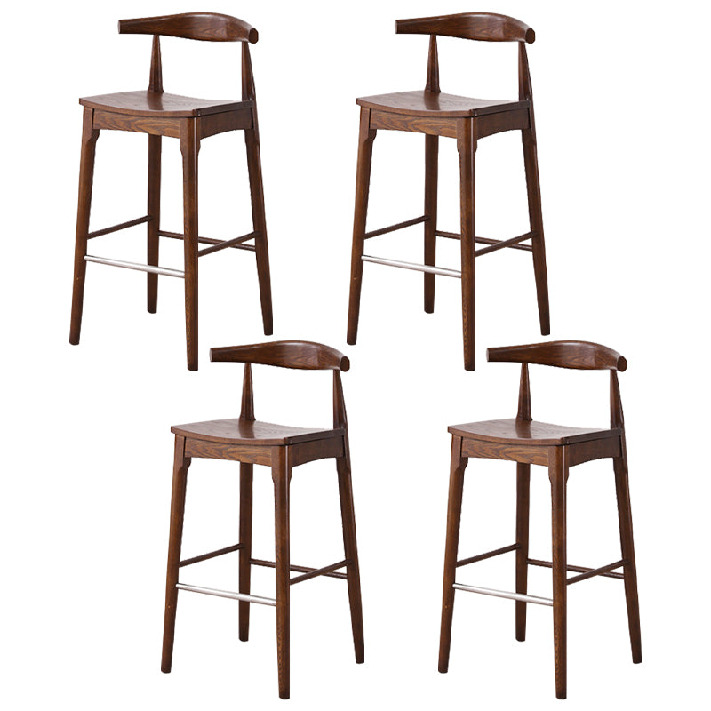 Modern Style Bar-stool Wooden Bar Stool with Wood Legs for Home
