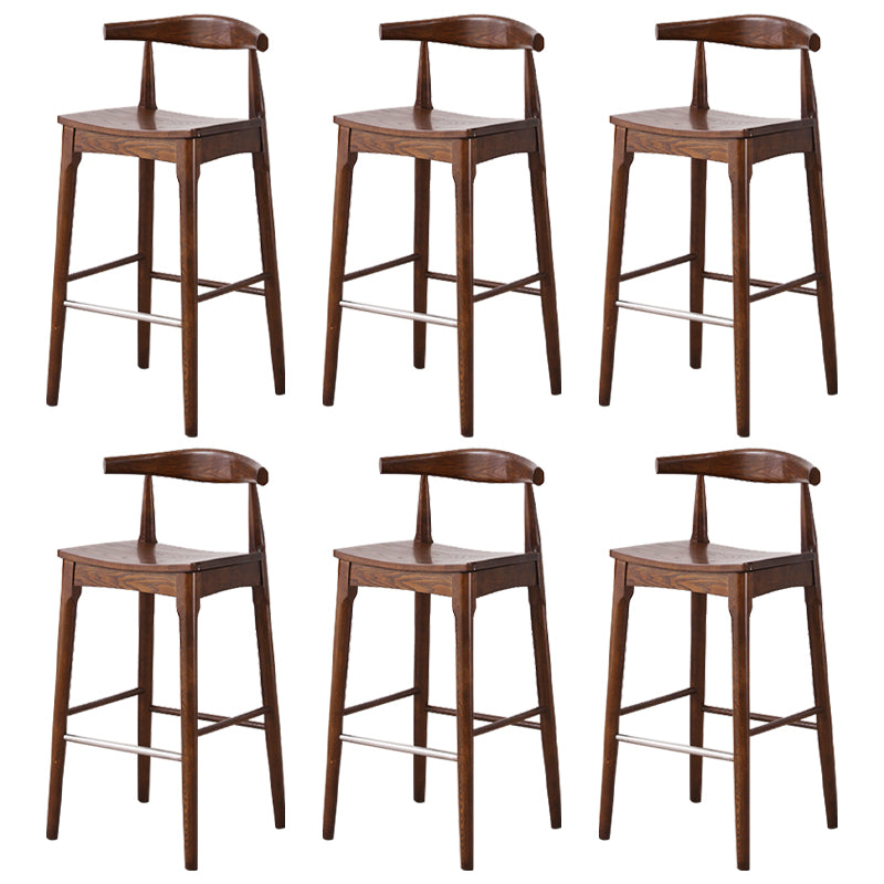 Modern Style Bar-stool Wooden Bar Stool with Wood Legs for Home