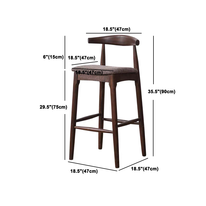 Modern Style Bar-stool Wooden Bar Stool with Wood Legs for Home