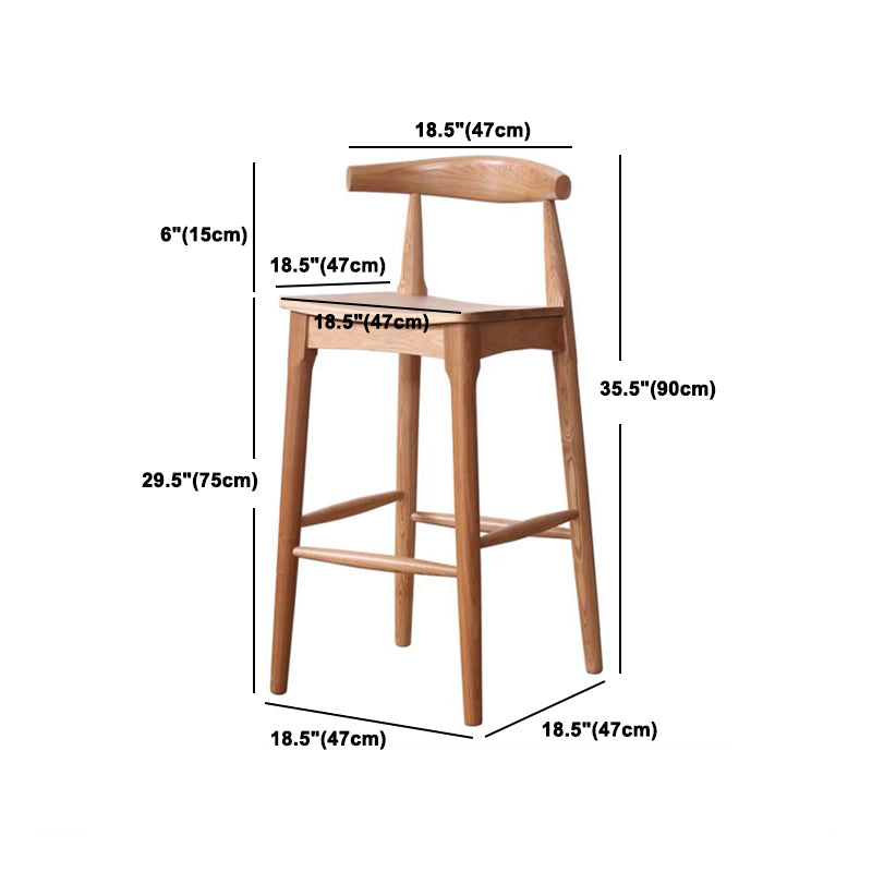 Modern Style Bar-stool Wooden Bar Stool with Wood Legs for Home