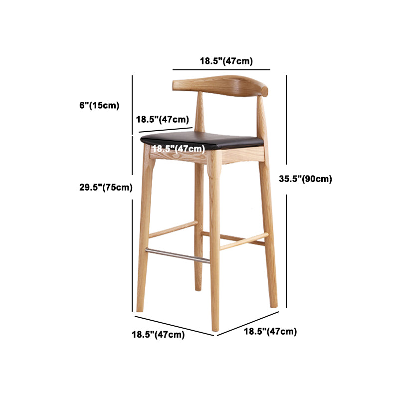 Modern Style Bar-stool Wooden Bar Stool with Wood Legs for Home