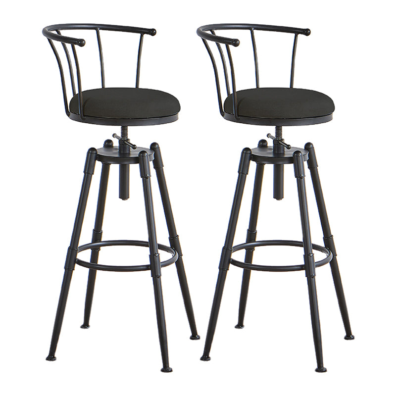 Industrial Backrest Metal Bar Stool Round Furniture in Matte Finish for Home