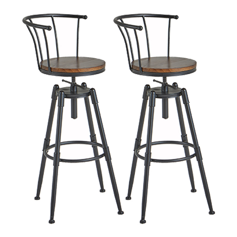 Industrial Backrest Metal Bar Stool Round Furniture in Matte Finish for Home