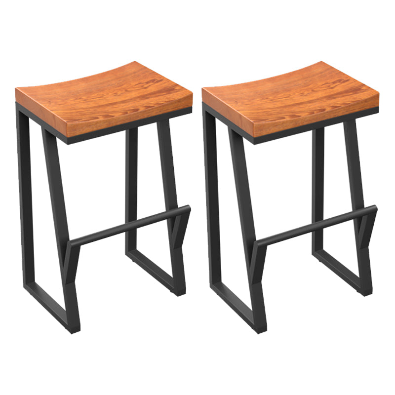 Industrial Rectangle Dining Stool Iron Footrest Bar Stool for Bristol