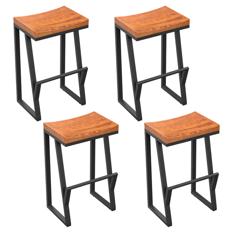 Industrial Rectangle Dining Stool Iron Footrest Bar Stool for Bristol