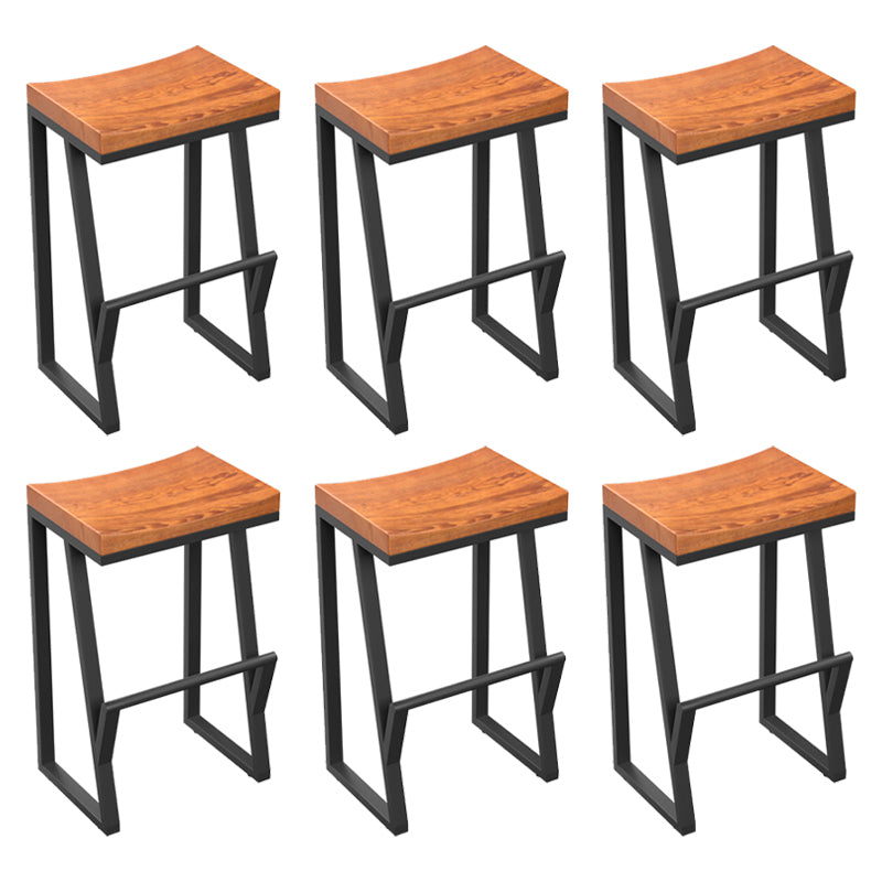 Industrial Rectangle Dining Stool Iron Footrest Bar Stool for Bristol