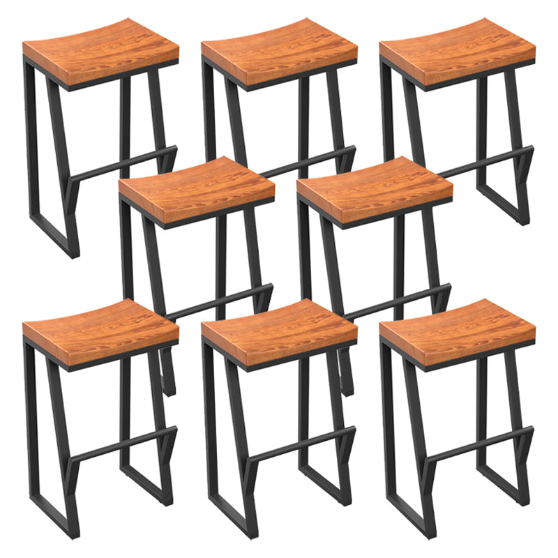 Industrial Rectangle Dining Stool Iron Footrest Bar Stool for Bristol