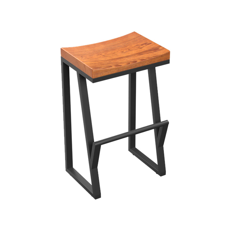 Industrial Rectangle Dining Stool Iron Footrest Bar Stool for Bristol