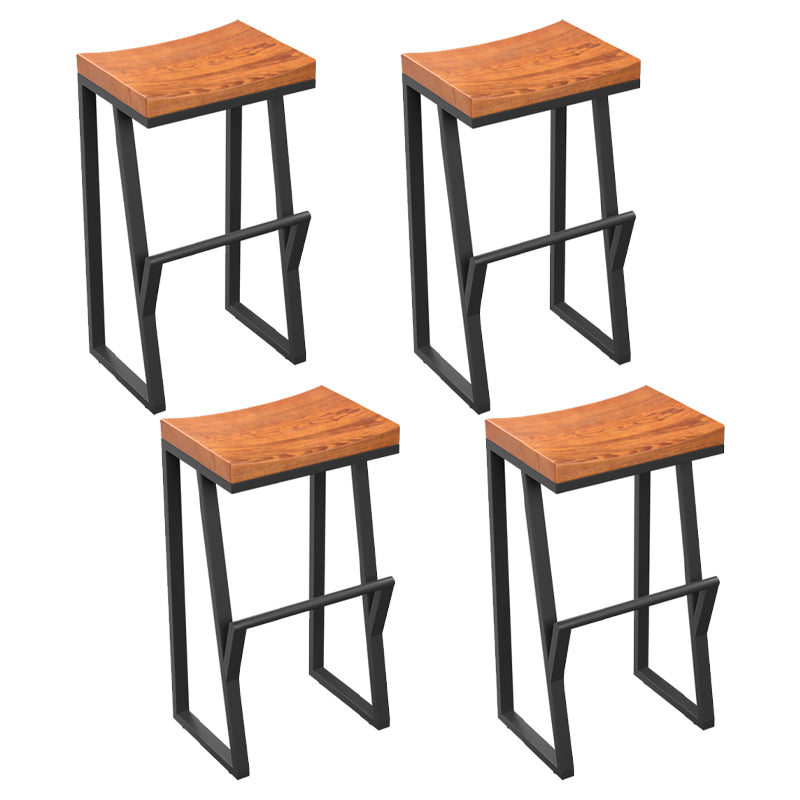 Industrial Rectangle Dining Stool Iron Footrest Bar Stool for Bristol