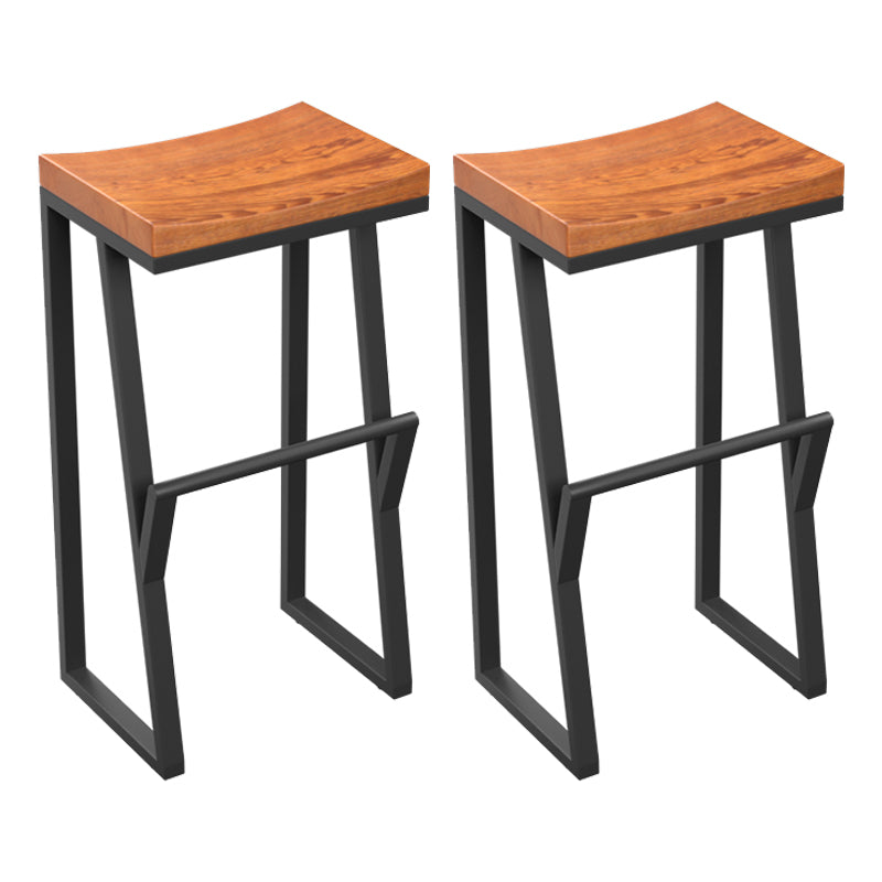 Industrial Rectangle Dining Stool Iron Footrest Bar Stool for Bristol