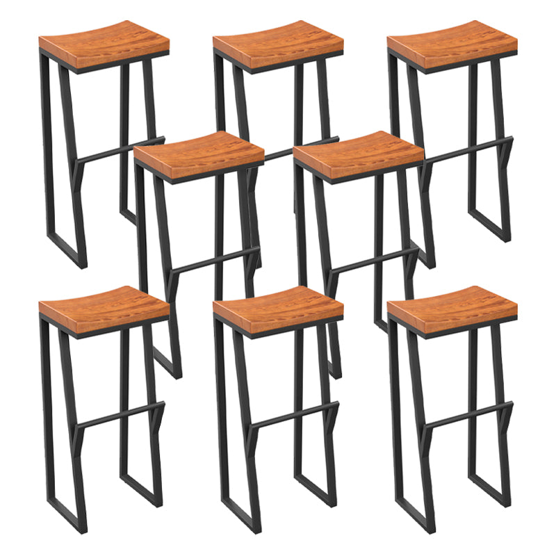 Industrial Rectangle Dining Stool Iron Footrest Bar Stool for Bristol
