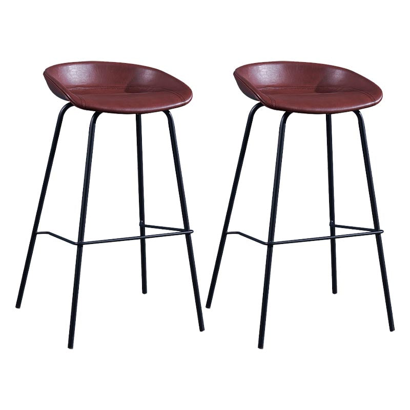 Low Back Bar and Counter Stool Industrial Footrest Bucket Metal Bar Stool