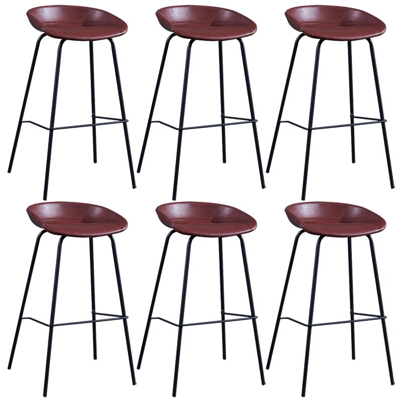 Low Back Bar and Counter Stool Industrial Footrest Bucket Metal Bar Stool