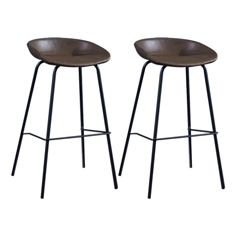 Low Back Bar and Counter Stool Industrial Footrest Bucket Metal Bar Stool