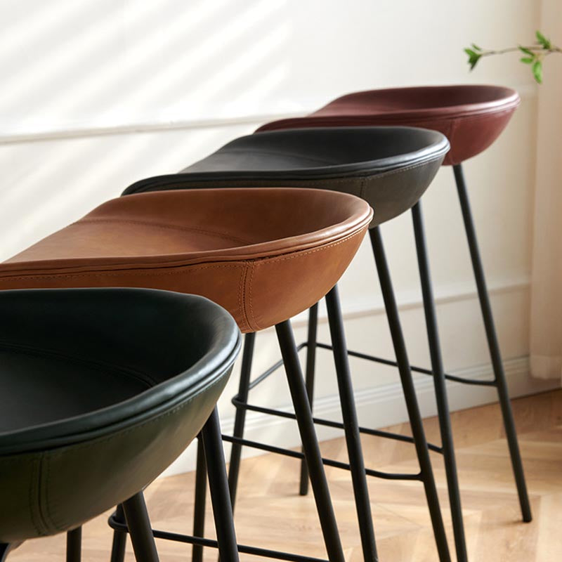 Low Back Bar and Counter Stool Industrial Footrest Bucket Metal Bar Stool