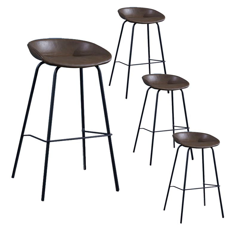 Low Back Bar and Counter Stool Industrial Footrest Bucket Metal Bar Stool