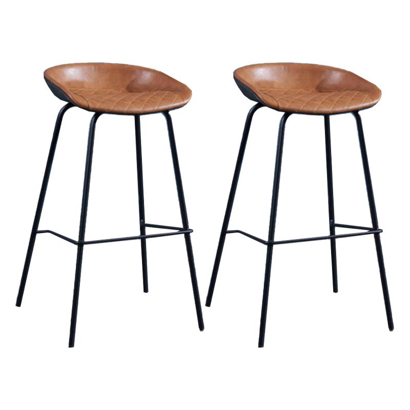 Low Back Bar and Counter Stool Industrial Footrest Bucket Metal Bar Stool
