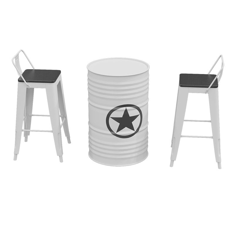 1/3/4 Pieces Industrial Bar Stool and Table Set White Iron Bar Set