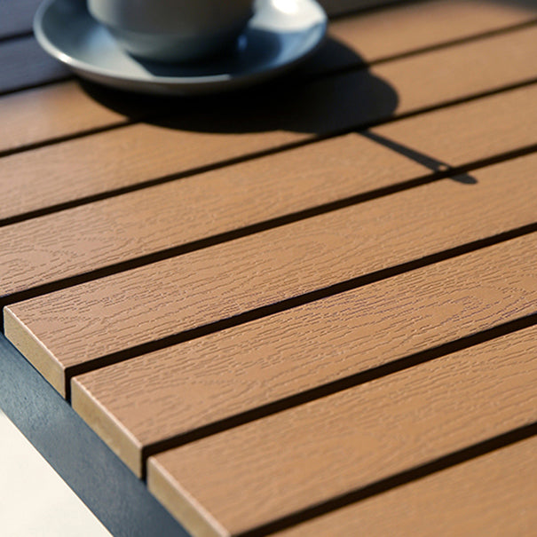 Modern Outdoor Table and Stool Set 1/5 Pieces Wood and Metal Rectangle Bistro Set