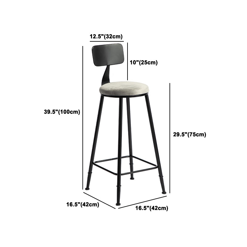 Modern 1/3 Pieces Bar Table Set Round Stone Counter Table with Backrest Stools