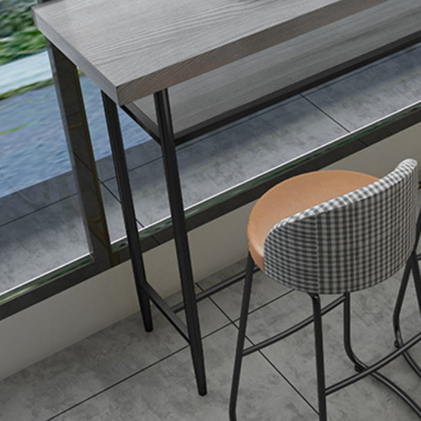 Living Room Modern Pub Set 1/2/4/7 Pieces Oval Wood Bar Stool and Table Set