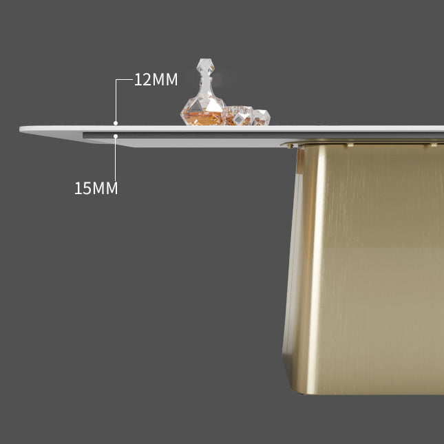 Glam Dining Set 1/2/4/7 Pieces Sintered Stone Top Table with Wingback Chairs