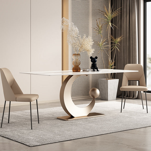 Nordic Sintered Stone Top Dining Set Rectangle 1/3/4/5/6/7 Pieces Dining Room Table Set