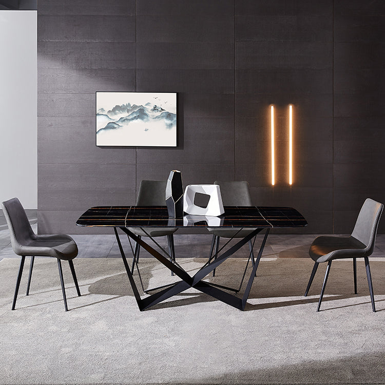 Modern Dining Set 1/4/5/7 Pcs Rectangle Dining Table with Wingback Chairs