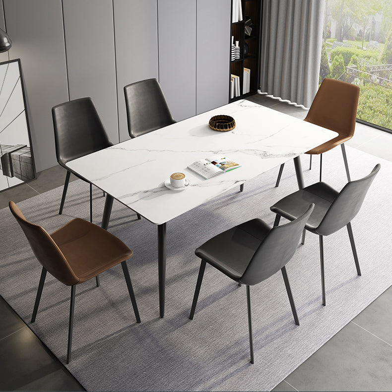 Modern Dining Room Set 1/4/7 Pcs Sintered Stone Top Table with Wingback Chairs
