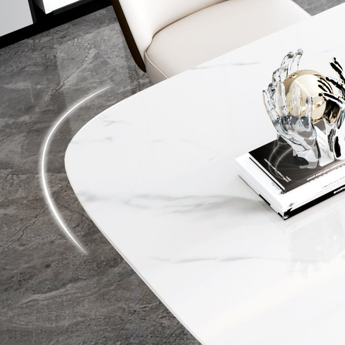 Nordic Sintered Stone Top Dining Set Rectangle 1/4/5/6 Pieces Dining Room Table Set