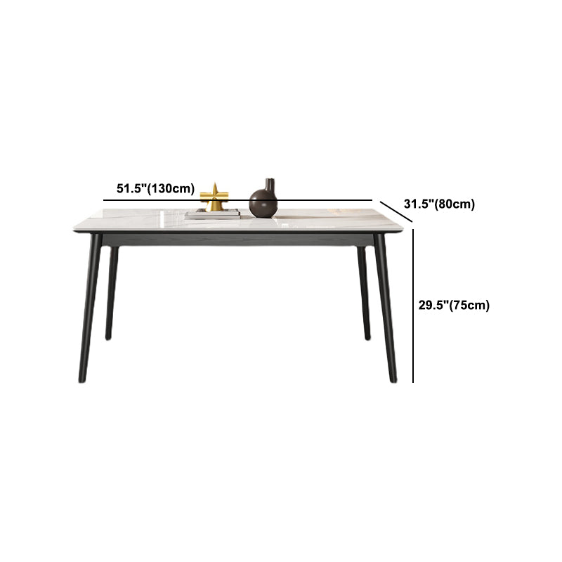 Modern Dining Table Set 1/4/5/7 Pcs Rectangle Dining Table Set with Wingback Chairs