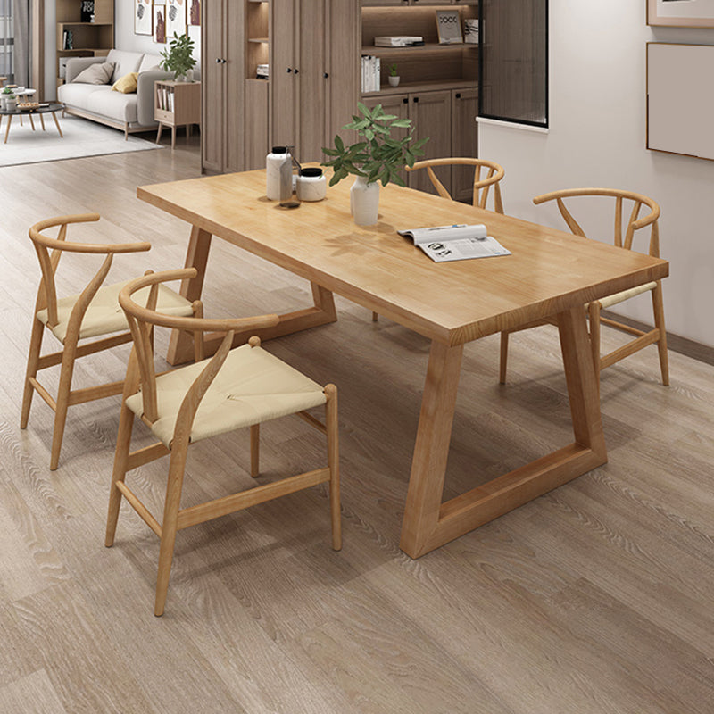 Contemporary Dining Set 1/4/5 Pcs Solid Wood Dining Table and Chairs