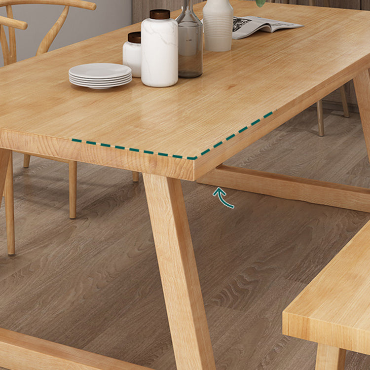 Contemporary Dining Set 1/4/5 Pcs Solid Wood Dining Table and Chairs