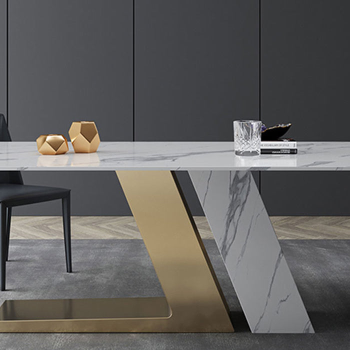 Modern Dining Set 1/4/5/6 Pcs Sintered Stone Dining Table with Side Chairs