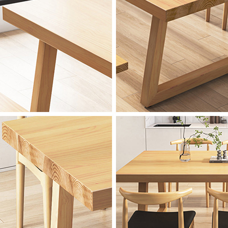 Modern Dining Set 1/2/3/4/5/7 Pcs Solid Wood Dining Table and Chairs