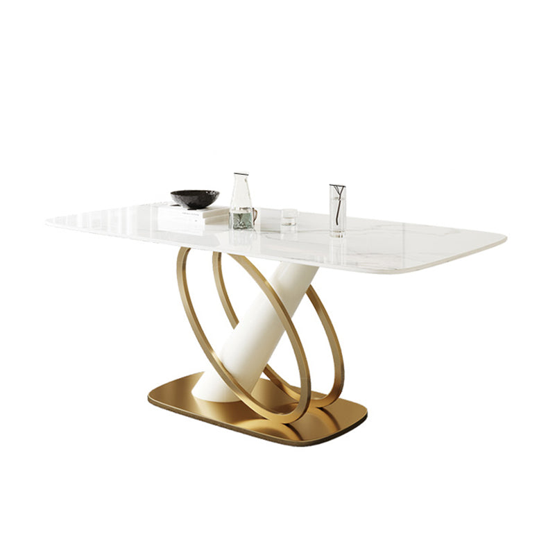 Modern Stone Furniture Set 1/4/5/7 Pcs Standard Height Dining Room Table Set in White