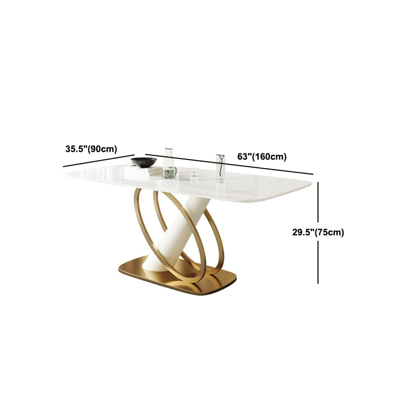 Modern Stone Furniture Set 1/4/5/7 Pcs Standard Height Dining Room Table Set in White