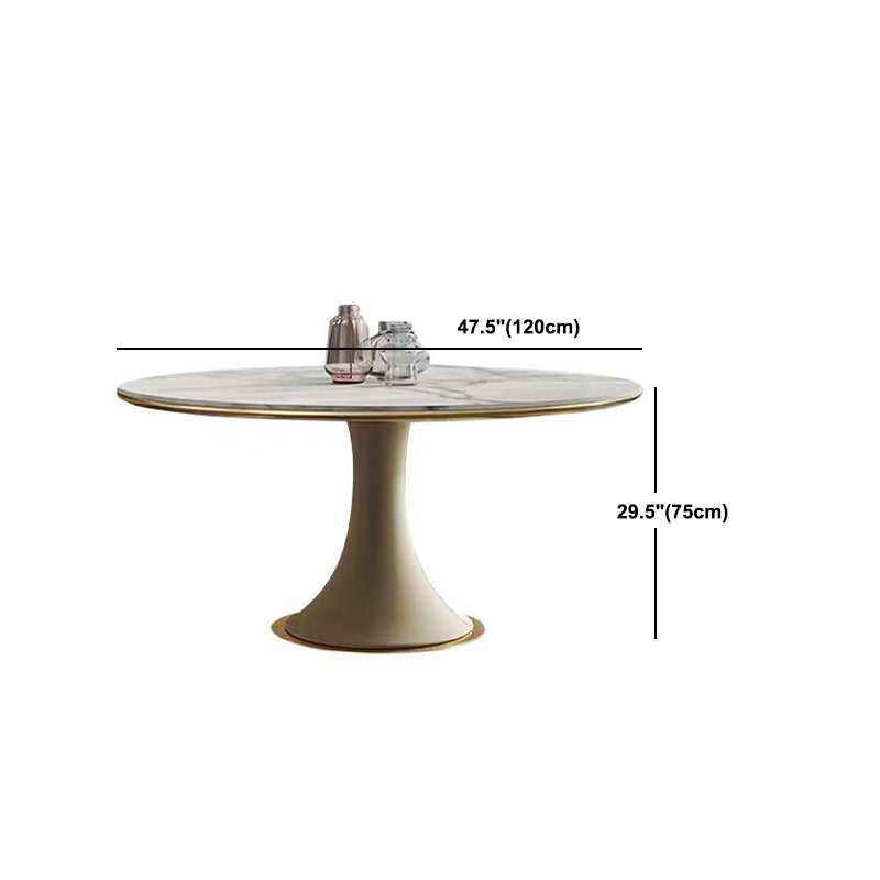 Round Glam Dining Room Set 1/4/5/9 Pcs Sintered Stone Dining Table and Chairs
