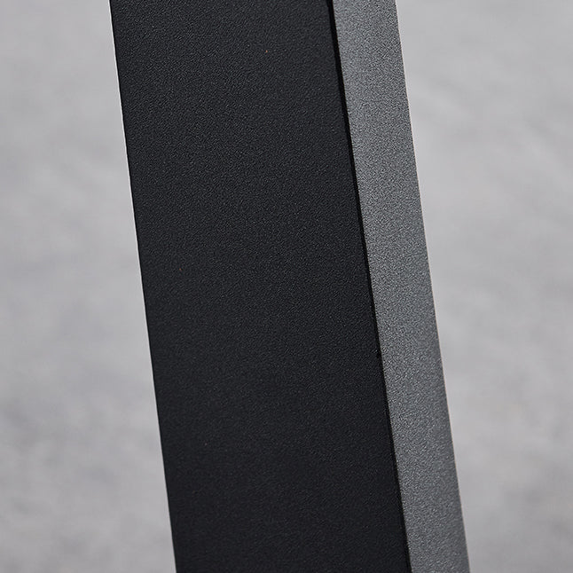 Industrial Stone Rectangle Table Standard Height Dining Room Table with Trestle Base