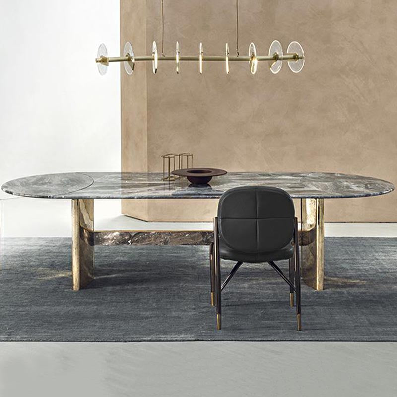Traditional Luxury Dining Table Marble Oval Dining Table for Home