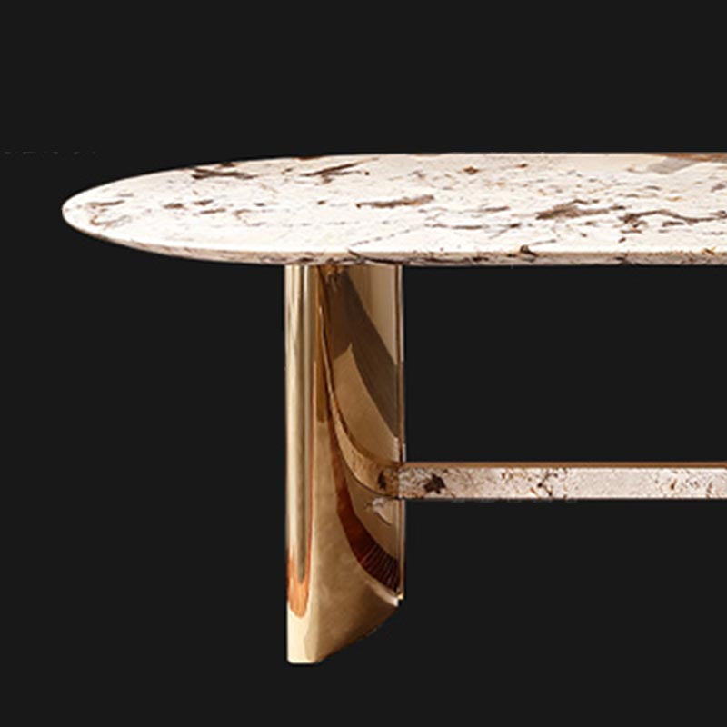 Traditional Luxury Dining Table Marble Oval Dining Table for Home