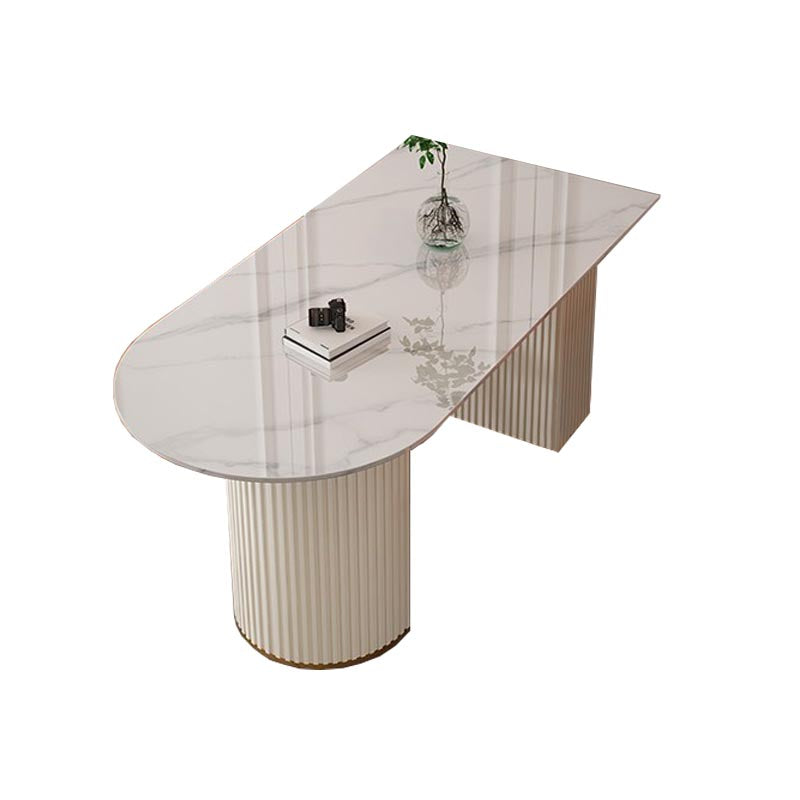 Traditional Luxury Dining Table with White Marble Oval Dining Table for Home